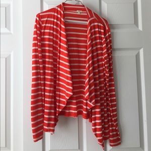 🔶️Lightweight Orange and White Stipe Cardigan